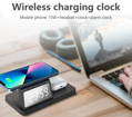 WiFi kamera skrytá v bezdrátové nabíječce s budíkem 4K I