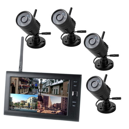 Bezdrôtový DVR s LCD + vonkajšie kamery s IR LED