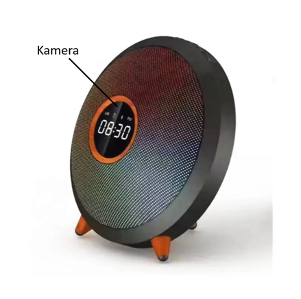 WiFi kamera skrytá v bluetooth reproduktoru s budíkem 4K