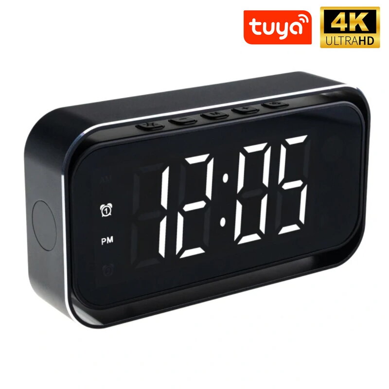 Budík se skrytou WiFi kamerou PROFI Tuya 4K